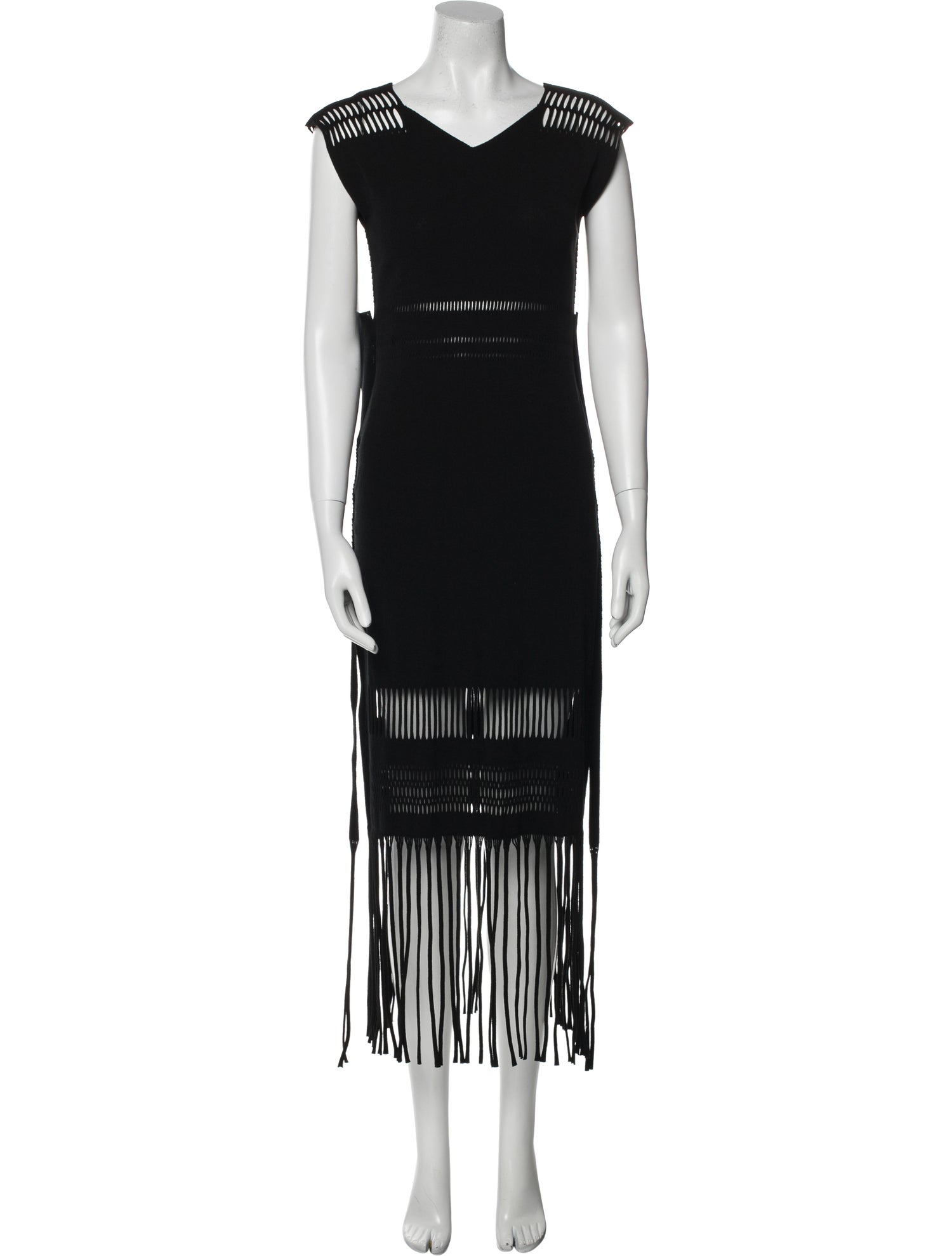 Issey Miyake V-Neck Knee-Length Dress