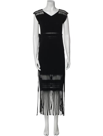 Issey Miyake V-Neck Knee-Length Dress