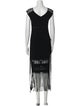Issey Miyake V-Neck Knee-Length Dress