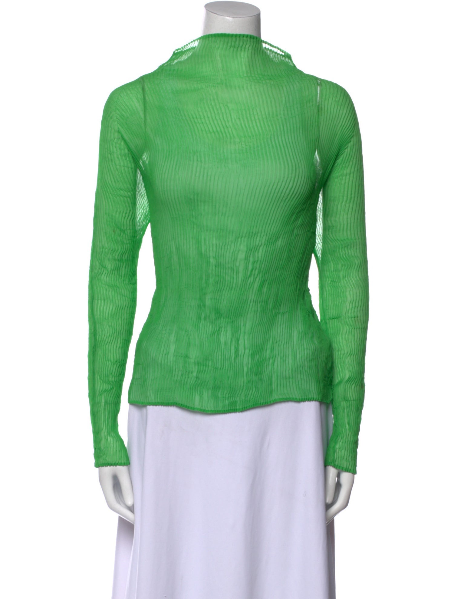 Issey Miyake Mock Neck Long Sleeve Sweatshirt