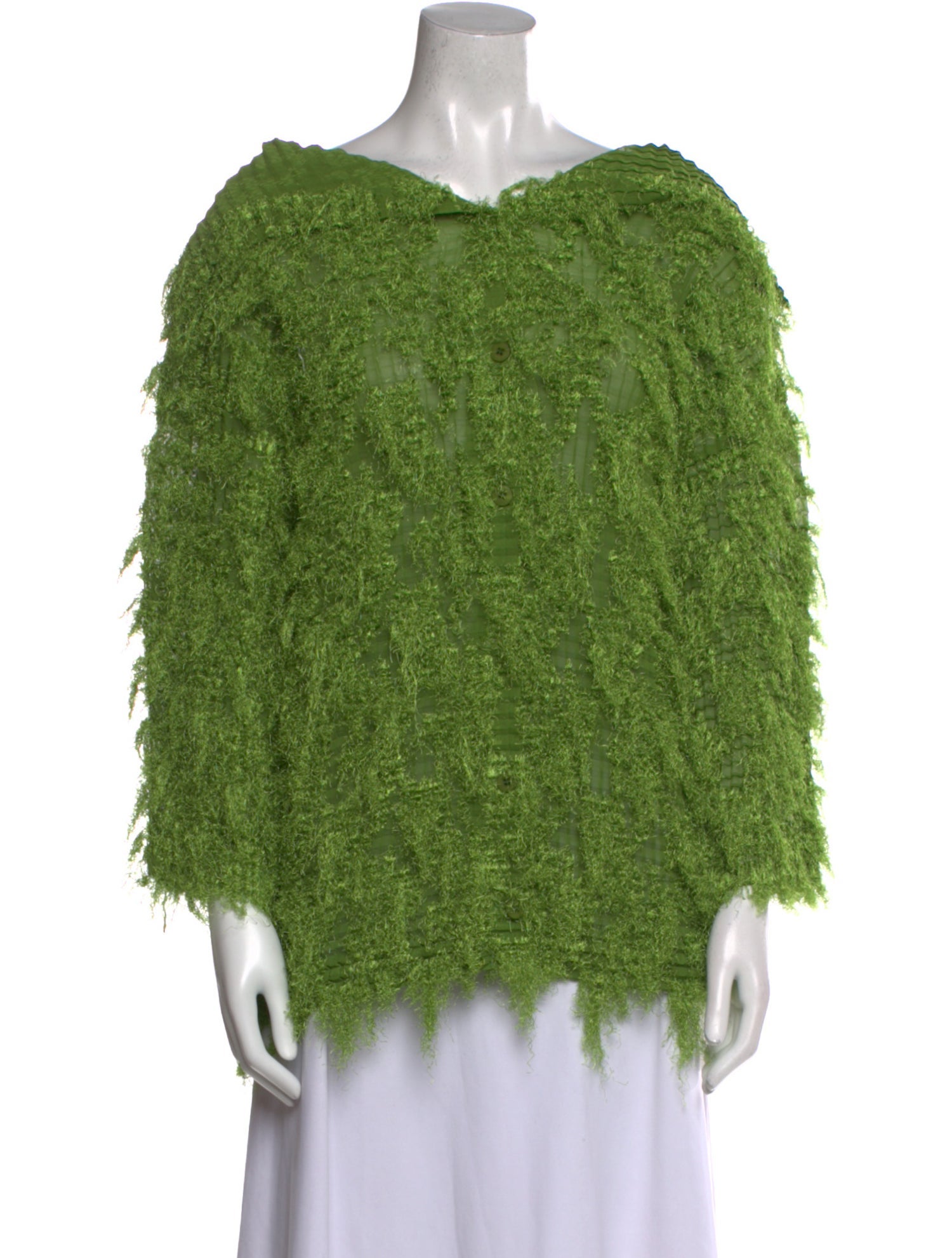 Issey Miyake Off-The-Shoulder Three-Quarter Sleeve Blouse