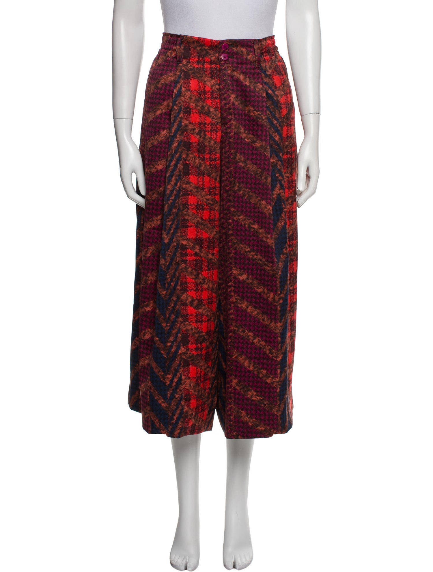 Issey Miyake Printed Wide Leg Pants