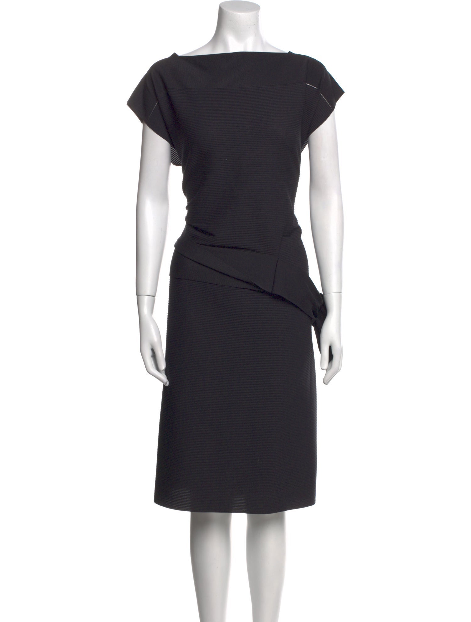 Issey Miyake Bateau Neckline Midi Length Dress