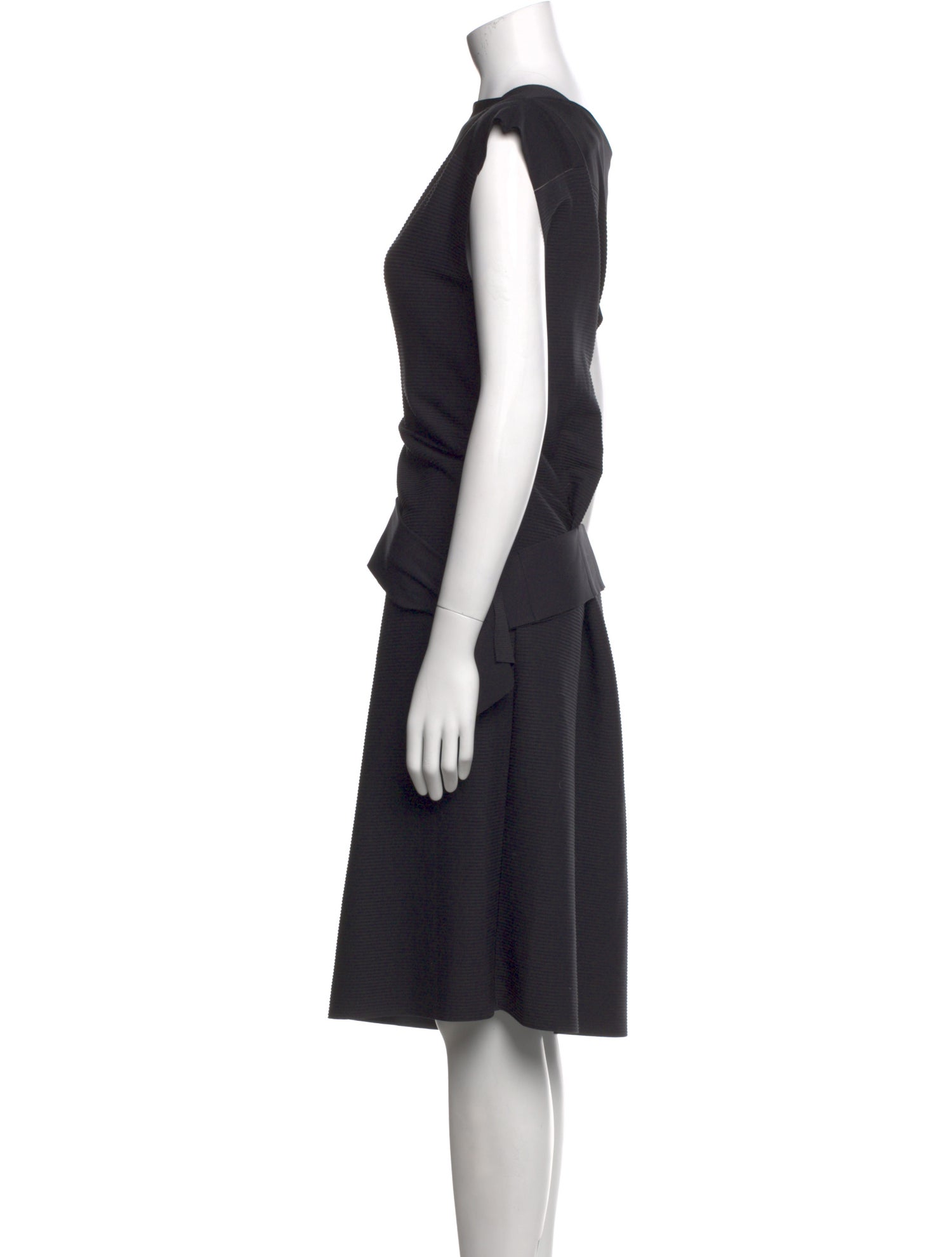 Issey Miyake Bateau Neckline Midi Length Dress
