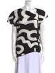 Issey Miyake Printed One-Shoulder Top