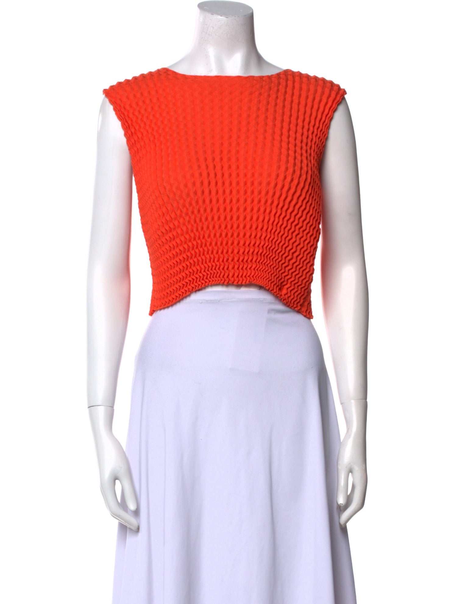 Issey Miyake Bateau Neckline Sleeveless Crop Top w/ Tags