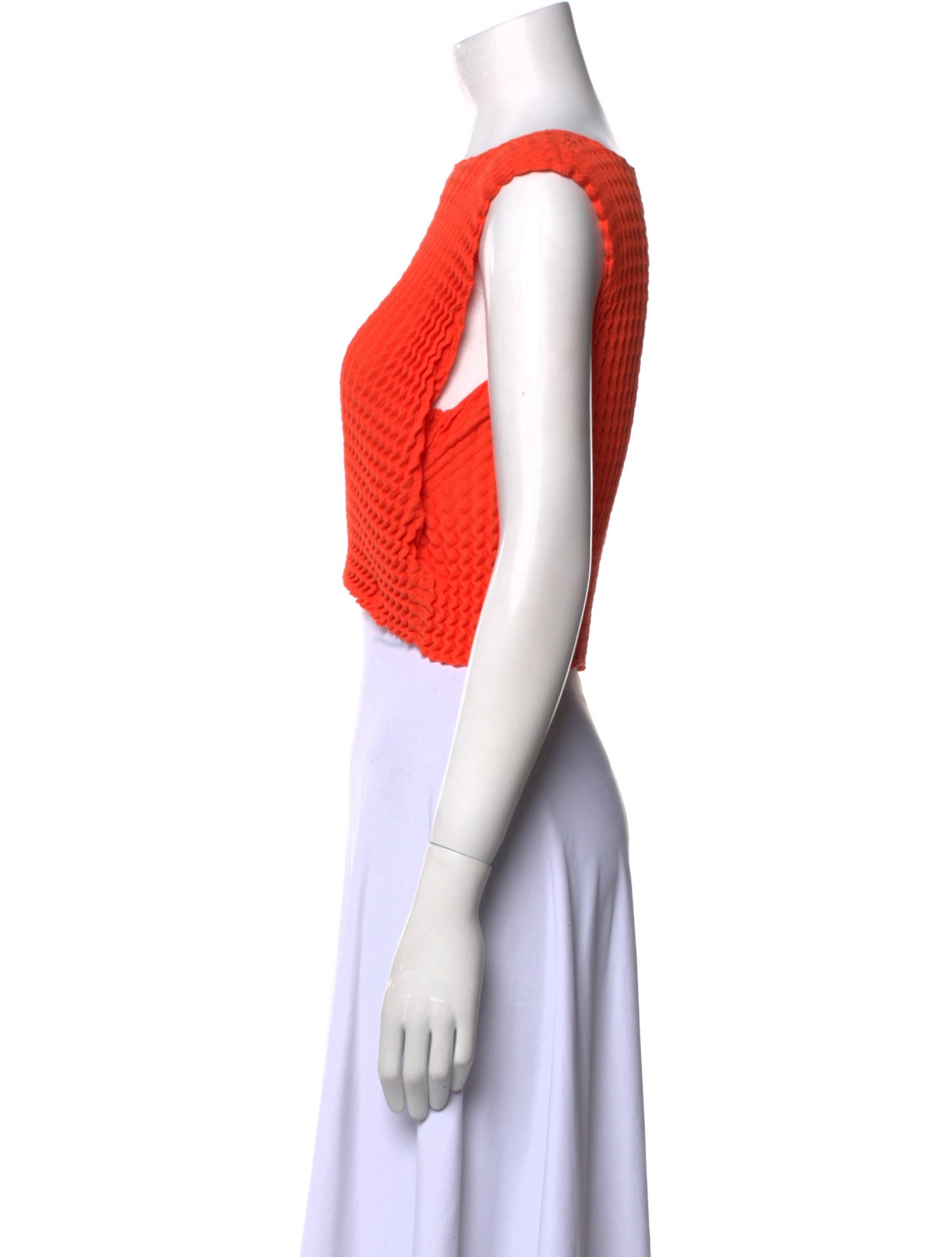 Issey Miyake Bateau Neckline Sleeveless Crop Top w/ Tags