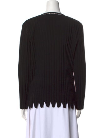 Issey Miyake Crew Neck Long Sleeve Button-Up Top