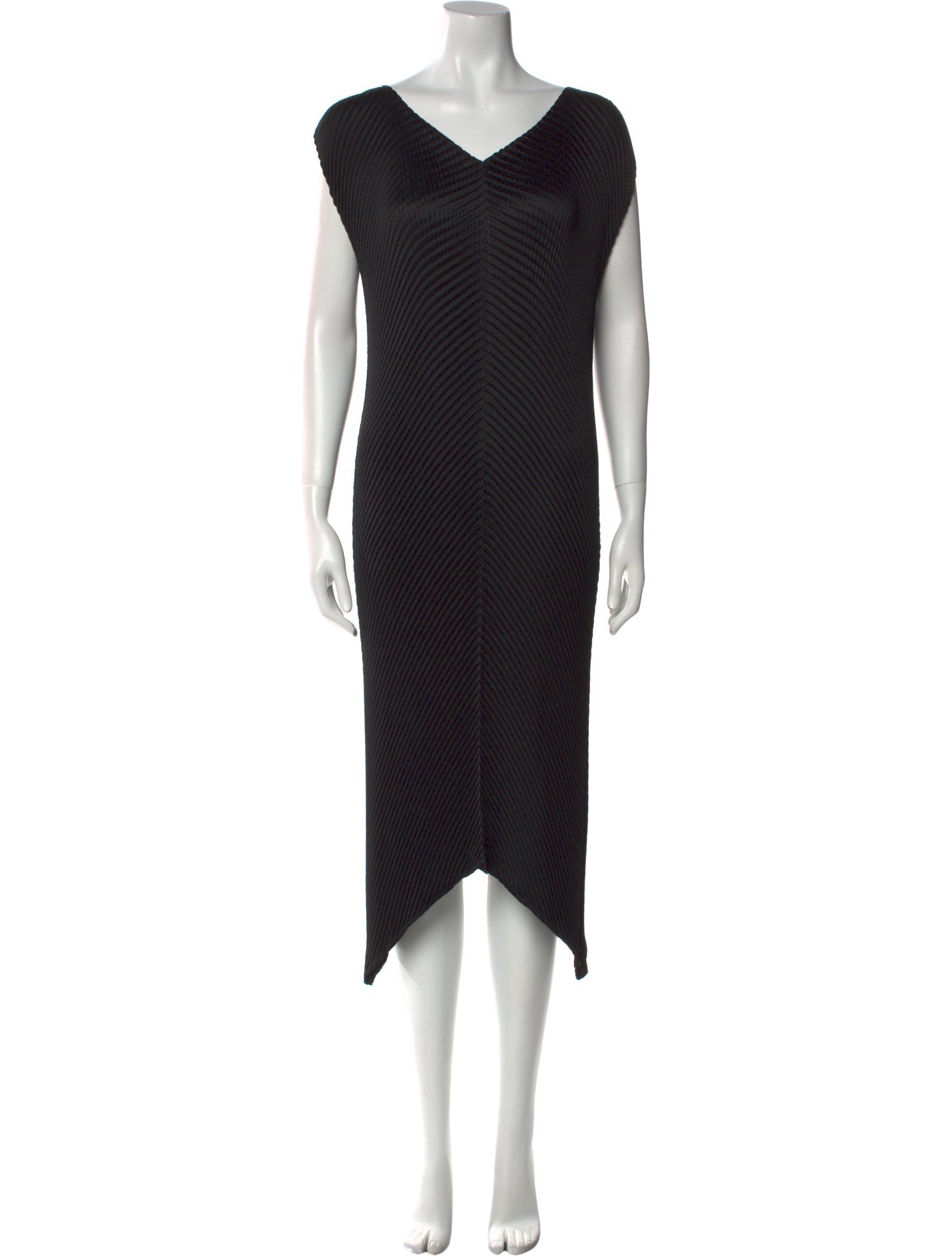 Issey Miyake Striped Midi Length Dress