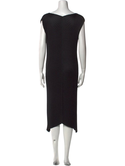 Issey Miyake Striped Midi Length Dress