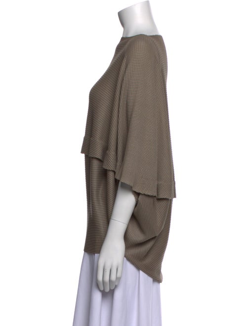 Issey Miyake Me Bateau Neckline Three-Quarter Sleeve Blouse