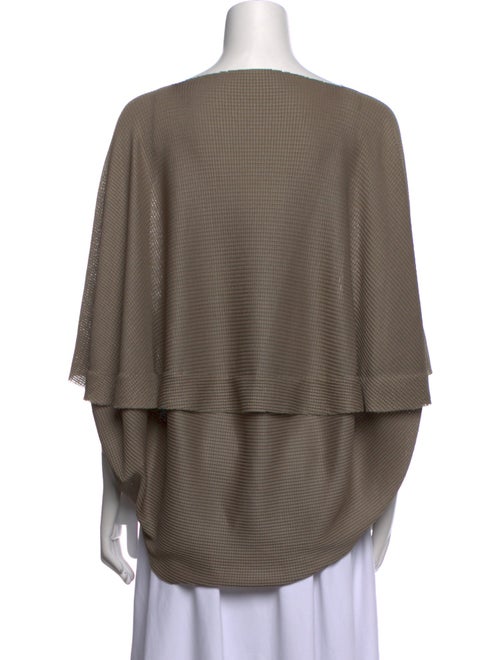 Issey Miyake Me Bateau Neckline Three-Quarter Sleeve Blouse