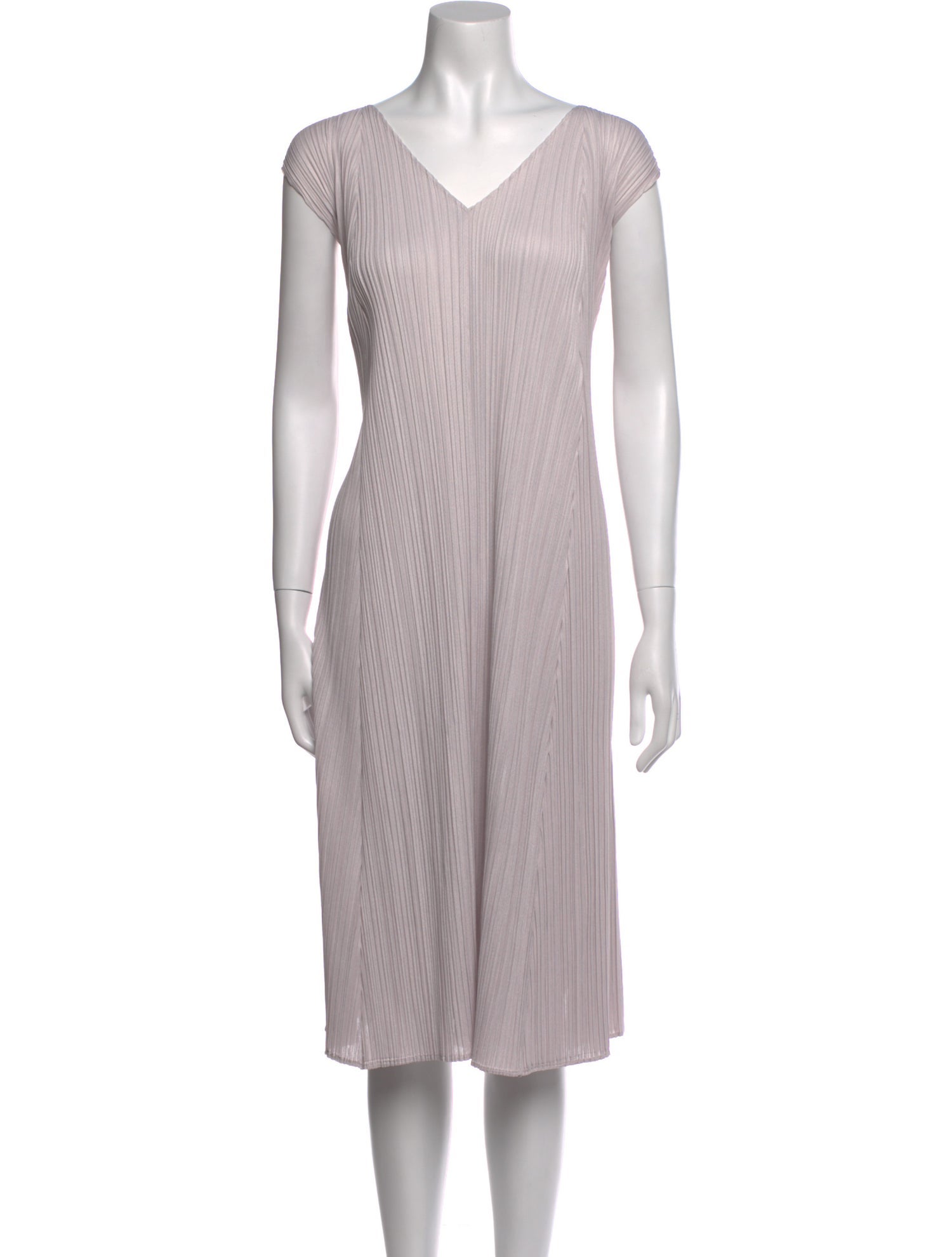 Pleats Please Issey Miyake Striped Midi Length Dress