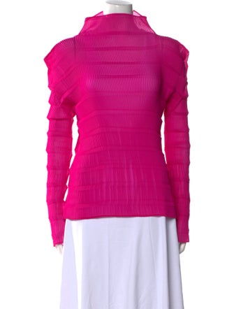 Issey Miyake Mock Neck Long Sleeve Sweatshirt