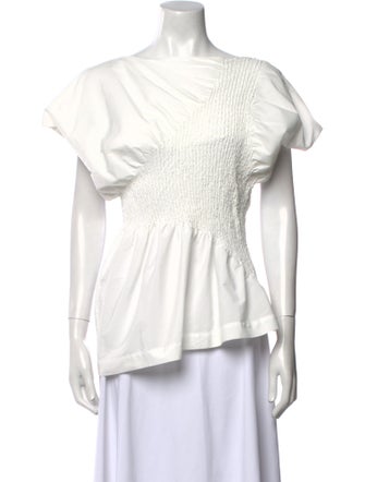 Issey Miyake Bateau Neckline Short Sleeve Blouse