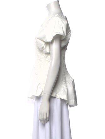 Issey Miyake Bateau Neckline Short Sleeve Blouse