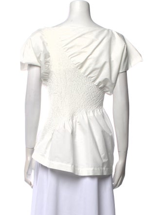 Issey Miyake Bateau Neckline Short Sleeve Blouse