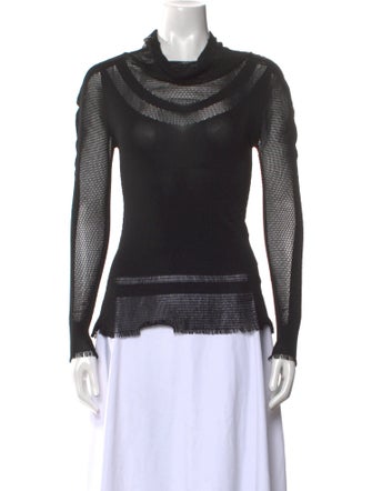 Issey Miyake Cowl Neck Long Sleeve Top