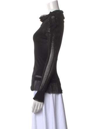 Issey Miyake Cowl Neck Long Sleeve Top