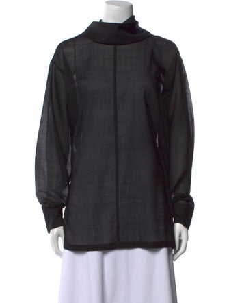 Issey Miyake Wool Mock Neck Sweatshirt