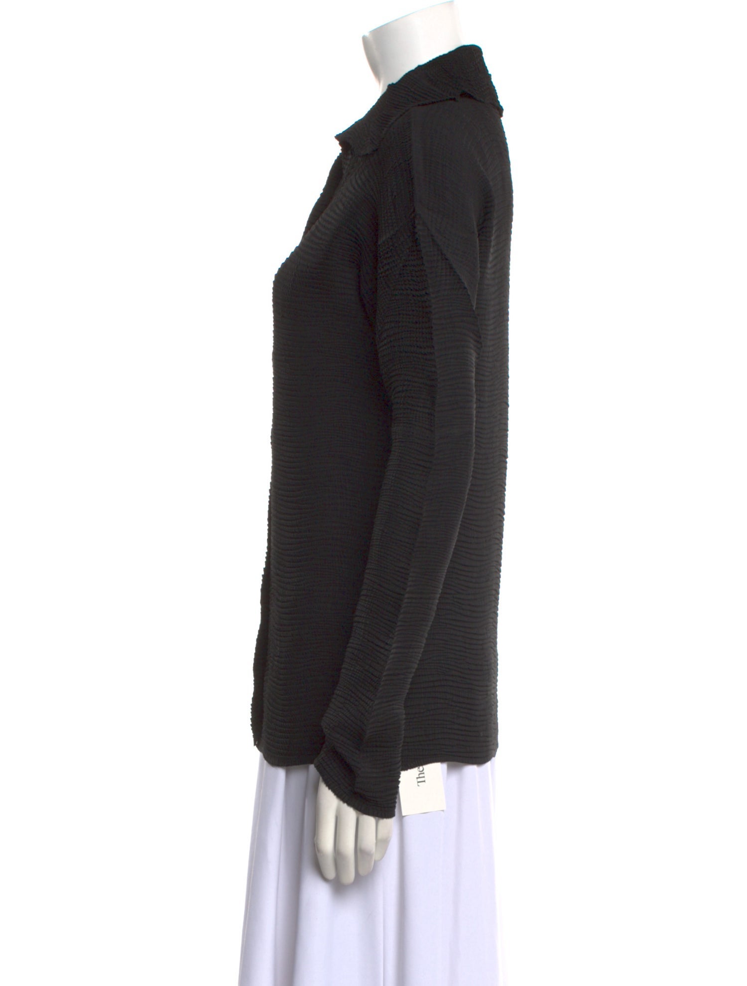 Issey Miyake Long Sleeve Button-Up Top