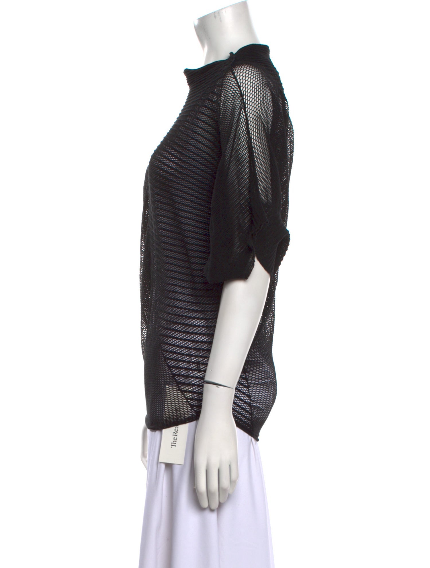 Issey Miyake Lace Pattern Bateau Neckline Blouse