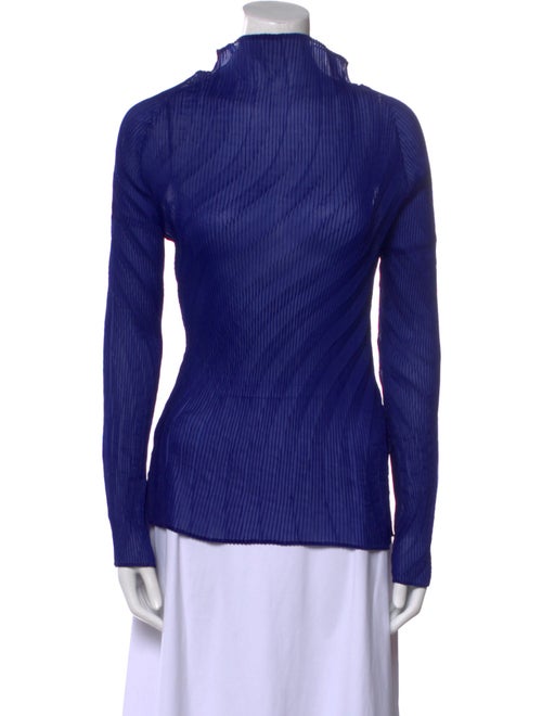 Issey Miyake Mock Neck Long Sleeve Top