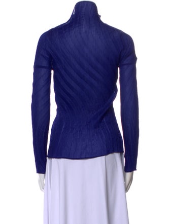 Issey Miyake Mock Neck Long Sleeve Top