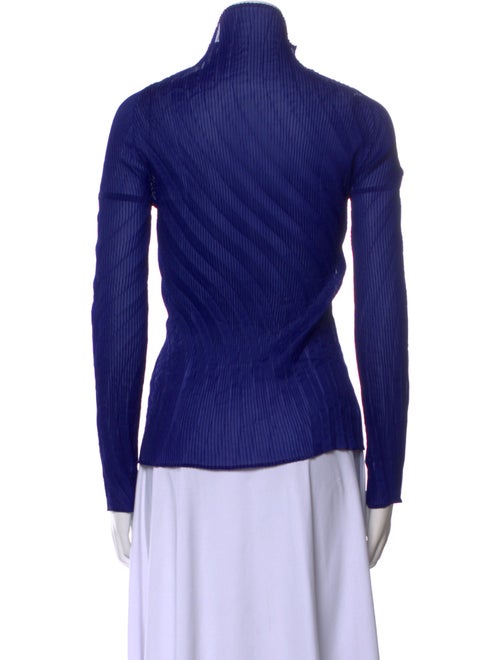 Issey Miyake Mock Neck Long Sleeve Top