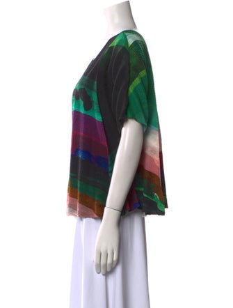 Issey Miyake Printed Scoop Neck T-Shirt