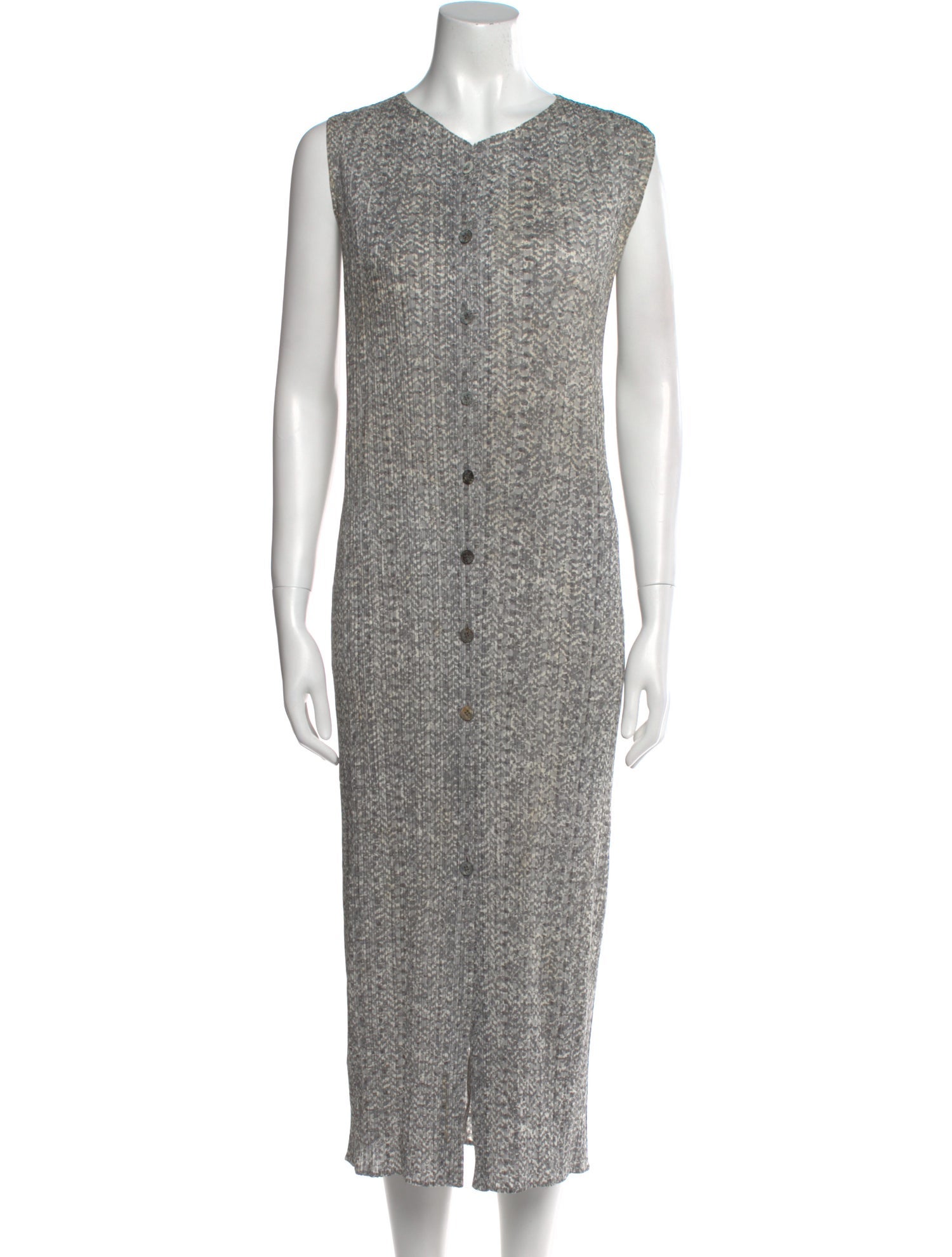 Issey Miyake V-Neck Long Dress