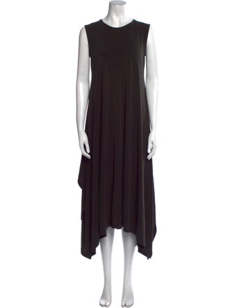 Issey Miyake Crew Neck Midi Length Dress