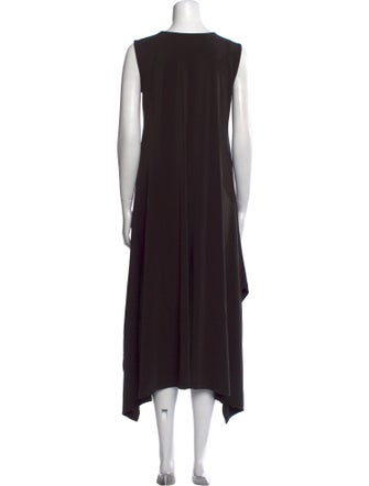 Issey Miyake Crew Neck Midi Length Dress