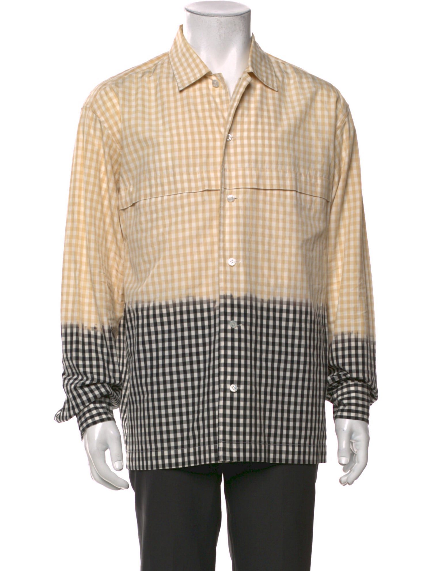 Issey Miyake Plaid Print Long Sleeve Shirt