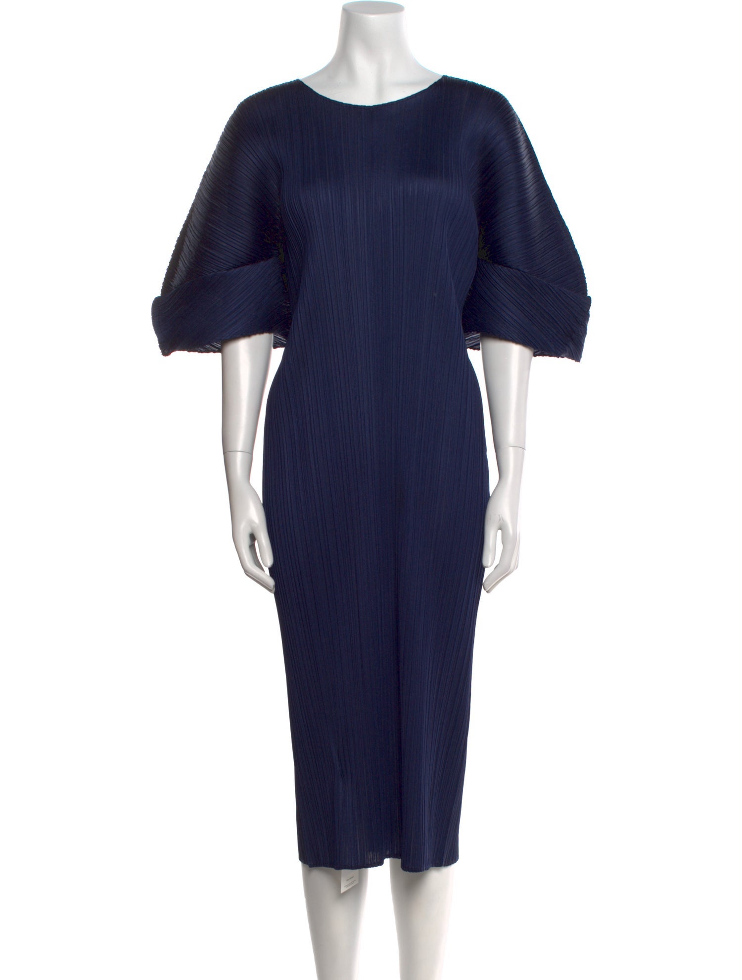 Issey Miyake Crew Neck Midi Length Dress