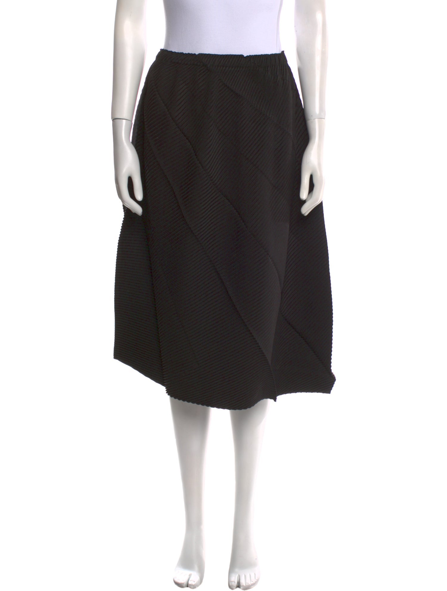 Issey Miyake Pleated Accents Knee-Length Skirt