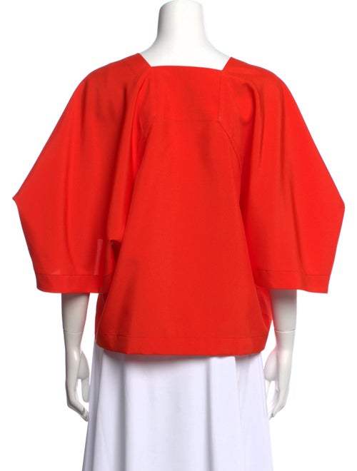 Issey Miyake V-Neck Three-Quarter Sleeve Crop Top