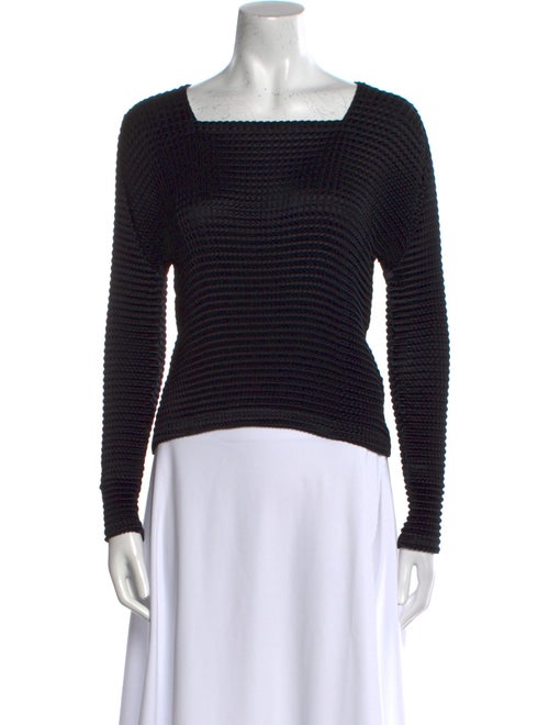 Issey Miyake Striped Square Neckline Top