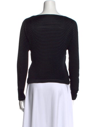 Issey Miyake Striped Square Neckline Top