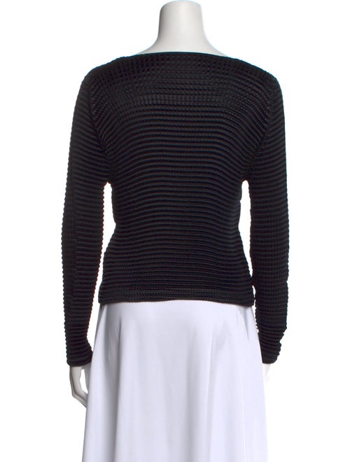 Issey Miyake Striped Square Neckline Top