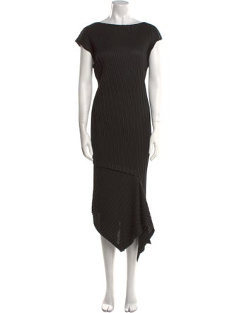 Issey Miyake Bateau Neckline Midi Length Dress