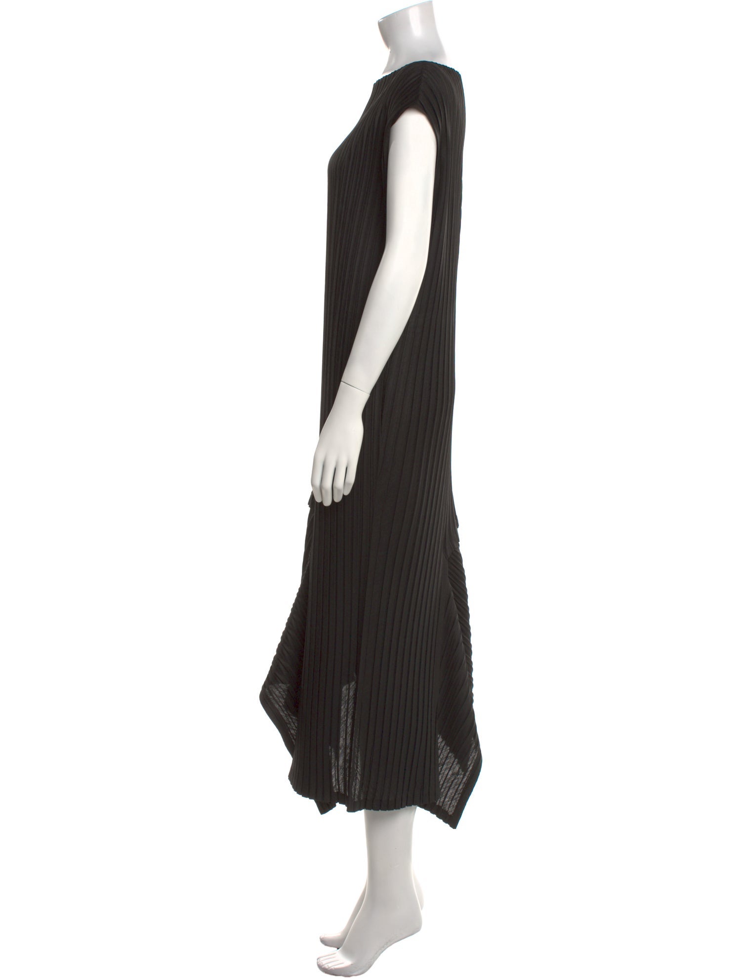 Issey Miyake Bateau Neckline Midi Length Dress
