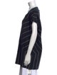 Issey Miyake Striped Scoop Neck Tunic