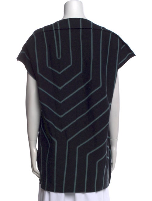 Issey Miyake Striped Scoop Neck Tunic