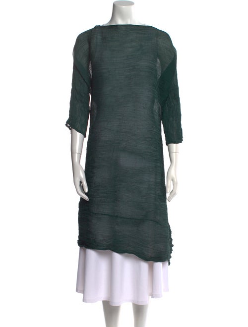 Issey Miyake Bateau Neckline Three-Quarter Sleeve Tunic
