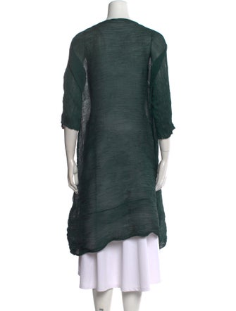Issey Miyake Bateau Neckline Three-Quarter Sleeve Tunic