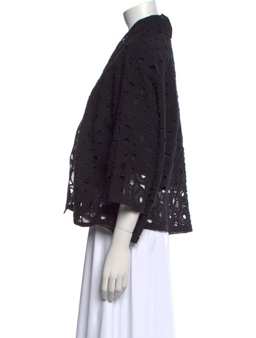 Issey Miyake V-Neck Three-Quarter Sleeve Blouse