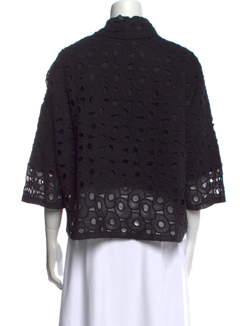 Issey Miyake V-Neck Three-Quarter Sleeve Blouse