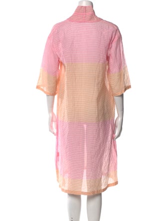 Issey Miyake Striped Midi Length Dress