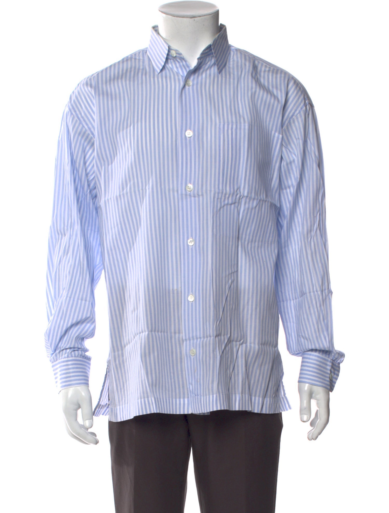 Issey Miyake Striped Long Sleeve Dress Shirt